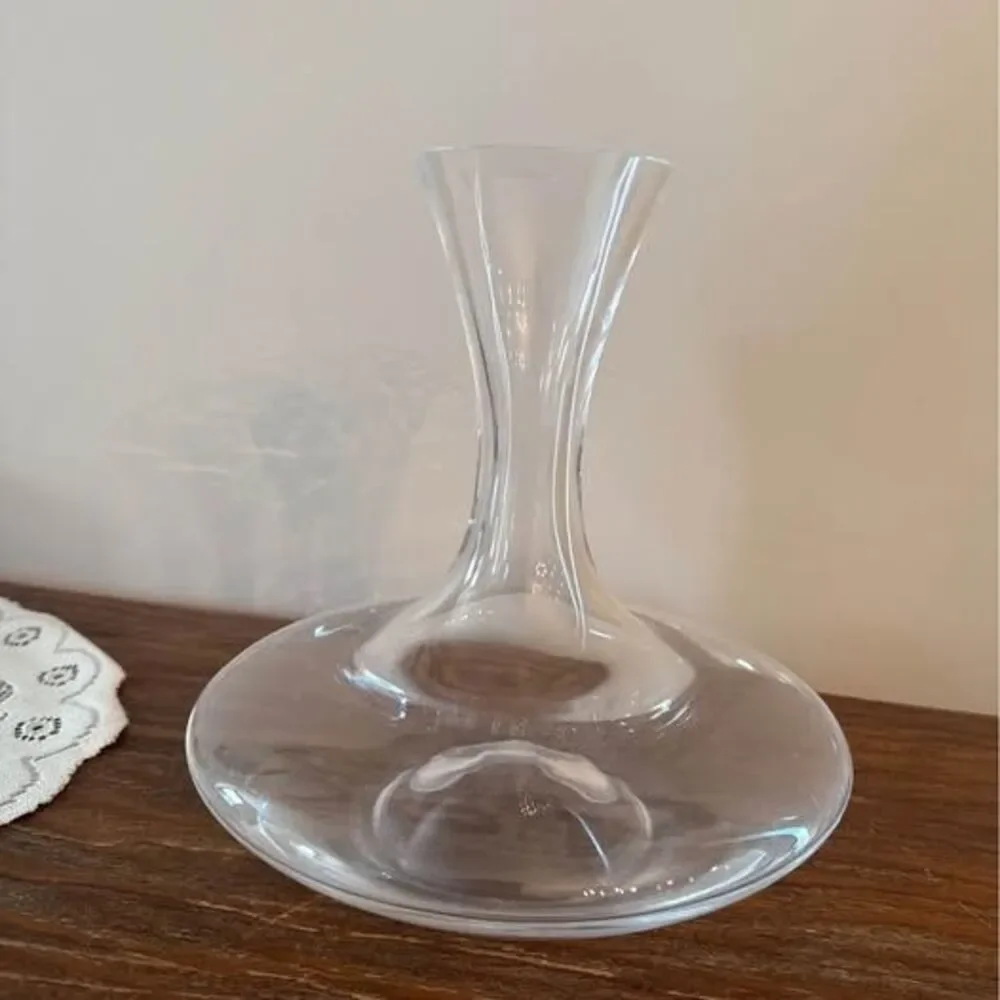 Denizli Handmade Wine Decanter Clear Glass Made in Turkey Carafe MCM